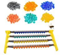 Kit di allevamento Queen - 15 coppette per cellule e supporto per telaio, kit di innesto in plastica con codice colore per apicoltura