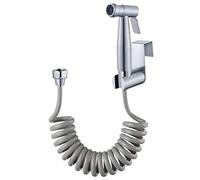 Kit di alta qualità per bidet per WC con gancio per serbatoio dell'acqua e tubo flessibile telescopico in ABS da 59" per l'igiene personale quotidiana (grigio)
