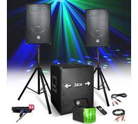 Kit di altoparlanti Sono 1512 2200 W + subwoofer USB/Bluetooth + piedi + luce Derby