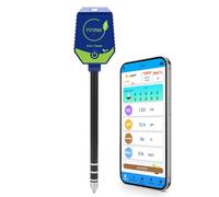 Kit di analisi terreno intelligente, 8 in 1 umidità EC fertilità sale intensità luce solare umidità aria temp pHmetro, pH igrometro per serra giardino fattoria, pH misuratore conduttività per terreno