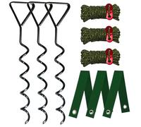 Kit di ancoraggio a terra a spirale, picchetti per alberi resistenti da 40 cm, 1000 libbre, per stabilizzare alberi giovani, trampolini, tende da sole e tende in tutti i tipi di terreno Dark green