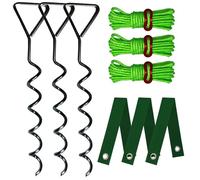 Kit di ancoraggio a terra a spirale, picchetti per alberi resistenti da 40 cm, 1000 libbre, per stabilizzare alberi giovani, trampolini, tende da sole e tende in tutti i tipi di terreno Light green