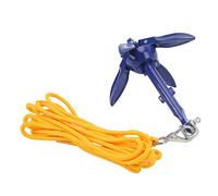 Kit di Ancoraggio per Barca Ancora Pieghevole in Alluminio con Corda Gialla per Pescatori, Adatta per Erbacce e Fondali Rocciosi