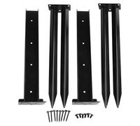 Kit di ancoraggio per pali in acciaio resistente per la riparazione di pali in legno con forma triangolare e bordi rinforzati per sostenere contro forti venti (2 pezzi)