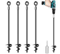 Kit di ancoraggio per trampolino da 61 cm, set di 4 ancoraggi resistenti per tenda, gazebo, capannone, posto auto coperto e forte protezione dal vento