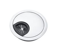 Kit di anelli da scrivania, Copriforo passacavo da scrivania, in lega di zinco, multicolore, in diverse misure, confezione 2(Bright Chrome,80mm)