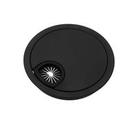 Kit di anelli da scrivania, Copriforo passacavo da scrivania, in lega di zinco, multicolore, in diverse misure, confezione 2(Black,60mm)