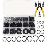 Kit Di Anelli Di Fissaggio Esterno 456pc Con Strumento A Molla Plier M3-m25 Clip C Acciaio Di Acciaio Per La Riparazione Della Automento, Alberi, Cussi E Mountivi