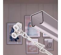 Kit di Appendere per Quadri Kit per Appendere Quadri Decorativi da Parete Supporto per Soffitto, Set di Binari per Cornici con Catene e Ganci, Gancio per Esporre Opere D'arte(Silver,79"/200cm Track)