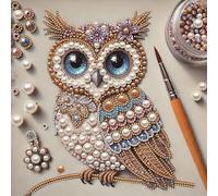 Kit di Art of Diamonds 5D Parziale con Drill Diy a Forma di Uccello, Punti Gemma per Adulti, Decorazione Murale Casalinga, Dipinti con Diamanti, Arte Gemme 30x30cm