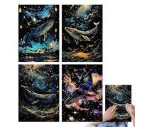 Kit di Arte con Carta Graffiata - Carta da Graffio Luminescente al Buio per Arte e Creatività,Set per Lavoretti con Tavoletta Graffiante per Dipingere | Regolo Creativo per Bambini e Adulti di Tutte l