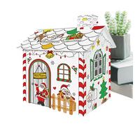 Kit di artigianato da colorare per case natalizie: cartone con graffiti, giocattolo per case natalizie | la tua casa di Natale in, giocattoli da colorare per bambini, ragazze