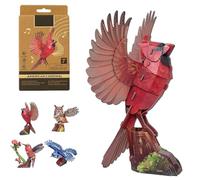 Kit di assemblaggio di uccelli, kit puzzle fai-da-te modello animale in carta 3D con suoni di chiamata realistici, kit di costruzione di animali pop-out tagliati al laser con trespolo (#B)