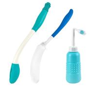 Kit di assistenza per il WC, Lava glutei WC, Con Caccia D'acqua, Aiuto alla toilette per pulire i glutei, Silice Tergicristallo Aiuto per il WC Pinza, Pinza per raccogliere senza abbassarsi