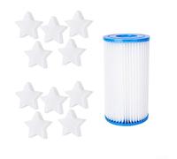 Kit di assorbimento della schiuma per piscina con 10 filtri in spugna e 1 cartuccia filtro riutilizzabile di tipo A C per applicazioni fuori terra (A)