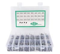 Kit di assortimento di 840 transistor, transistor NPN e PNP a uso generale con diodi e triodi, kit di 24 valori di transistor di potenza BC337, BC549, A1015 per elettronica
