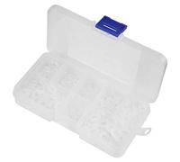 Kit di assortimento di rondelle piatte in nylon M2-M6 500 pezzi con scatola nero bianco 2 once (Bianca)