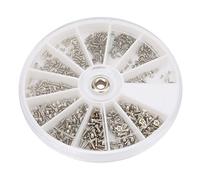 Kit di Assortimento di Viti Piccole M1.0 M1.2 M1.4 M1.6 600 Pezzi con Set di Viti a Testa Piatta a Croce in Acciaio Inossidabile a Scatola Rotonda per Occhiali