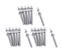 Kit di aste di tensione per batteria, 24 pezzi da 5 mm, cromate, parti e accessori per batteria, in acciaio inossidabile, kit di viti di tensione per grancassa, cerchi