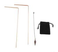 Kit di aste e pendolo in rame puro al 99,9% per ricerca di acqua e minerali, divinazione psichica, terapia energetica, caccia, oggetti smarriti, design telescopico, set di strumenti di esplorazione