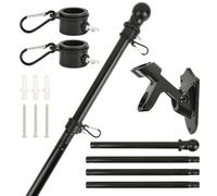 Kit di aste per bandiere da 1,5 m, aste per bandiere da parete per aste da giardino in acciaio inox con staffa per bandiera del Regno Unito, asta per bandiera per interni ed esterni, asta da parete