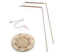 Kit di aste per rabdomanzia in rame con pendolo e disco per divinazione psichica, ricerca dell'acqua e rilevamento di energia, aste telescopiche per metal detector per uso mistico ed esplorativo