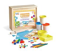 Kit di attività Conta e Ordina di Learning Resources, Componenti da gioco sfusi, Giocattoli sensoriali per il gioco sensoriale, Giocattoli per la motricità fine, Montessori, Contenitore di legno, 3+