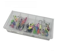 Kit di attrezzatura da pesca sul ghiaccio, 30 pezzi, tra cui teste luminose e esche progettate per una pesca efficace sul ghiaccio di varie specie come trote e panfish