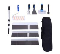 Kit di attrezzi autolivellanti per calcestruzzo, raschietto da 50,8 cm, cazzuola da 10,2 cm, rullo per vernice da 22,9 cm, con asta esterna e borsa per il trasporto, per progetti Flo e miglioramento