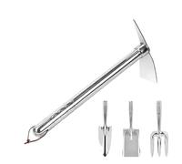 Kit Di Attrezzi Da Giardinaggio - Paletta per Ortaggi in Acciaio Inossidabile | Set Multifunzione Con Paletta E Zappa 4 Pezzi Per Prato Balcone Cortile Orto Coltivazione