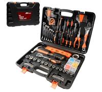 Kit di attrezzi for riparazioni domestiche 141 pezzi Set di attrezzi generali di base for uomini e donne Set di attrezzi da meccanico for dormitorio di auto di casa cassetta attrezzi