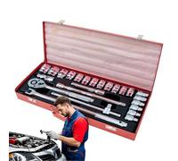 Kit di attrezzi per auto per veicoli, kit di attrezzi da 24 pezzi, attrezzatura professionale portatile resistente per viaggi, campeggio, barca, camper, camion lungo la strada