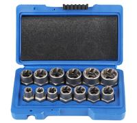 Kit di attrezzi per auto Utensili manuali Estrattore per viti danneggiate da 6,35 mm-19 mm 14 pezzi Set di prese per rimozione dadi per bulloni Acciaio Cr-Mo