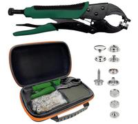 Kit di attrezzi per la chiusura a scatto resistente, funzione di punzonatura, strumento a scatto con setter regolabile, strumento a scatto da 15 mm, include 40 set di bottoni automatici marini