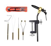 Kit di attrezzi per la pesca a mosca, Kit per la creazione di esche artificiali per la pesca a mosca, Kit di strumenti robusti in metallo per la realizzazione di mosche, Strumenti portatili per legare