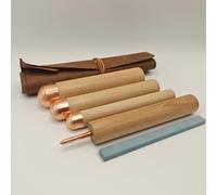 Kit di Attrezzi per l'Età della Pietra, Kit per Tagliare la Selce, Scagliatrici a Pressione e Bopper in Rame, Strumenti Artigianali di Ossidiana, Lastre di Ossidiana, Strumento di Scheggiatura per Pro