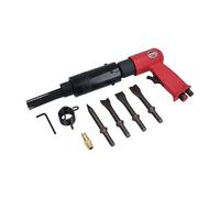 Kit di attrezzi per martello pneumatico, scalpello da 150 mm e pistola ad ago con 19 perni, 4 scalpelli, disincrostante ad ago pneumatico da 120 mm per rimozione ruggine e vernice, meccanismo di