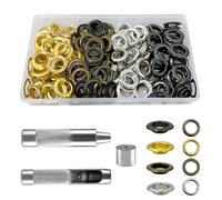 Kit di attrezzi per occhielli da 14 mm, rondelle per occhielli, pinza per occhielli, set di 120 attrezzi per la regolazione degli occhielli e 120 occhielli con scatola portaoggetti