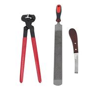 Kit di Attrezzi per Riparazione Zoccoli, Kit di Attrezzi per Rifinitore per Zoccoli in Acciaio a Doppia Faccia per Cavalli, Bovini, Pecore, Asini