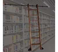 Kit di attrezzi per scaletta da 9,5 cm, regolabile, sistema di binari circolari e binari per scale mobili, biblioteche e officine, struttura in acciaio