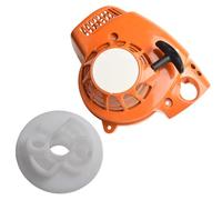 Kit di avviamento a strappo e puleggia, struttura in plastica resistente e metallo per uso esterno, compatibile con soffiatori Stihl BG86 BG56, arancione e bianco