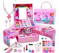 Kit di avviamento trucco reale per bambini giocattoli trucco per ragazze | Kit di bellezza cosmetica lavabile per giocattoli di vestire per ragazze piccole - Giochi principesse, giochi di trucchi