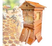 Kit di Avvio per Arnia con 4 Telaini a Flusso Automatico e 6 Telaini da Nido - Arnia in Legno Completa con Finestra di Ispezione e Rubinetto per il Miele - Kit per Apicoltura con Arnia a Flusso