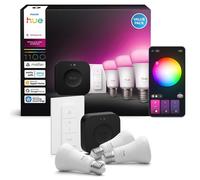Kit di avvio Philips Hue 3 lampadine E27 White and Color Ambiance 1100 lm con bridge e telecomando Bianco - Nouvo