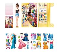 Kit di Bambole magnetiche - Fingta attività di Gioco, Set di Giocattoli educativi | Set di Giochi di Viaggio Portatile, Costruttore di Outfit di Moda Creativo, Puzzle di Vestiti Riutilizzabile per Il