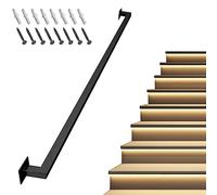 Kit di Barra per Prese per corrimano Moderno per corrimano （1ft-20 Piedi, Binario a Mano Industriale zincato zincato Nero, Scale Interni ed Esterni Non Slip a Muro di Supporto per Supporto a Parete,