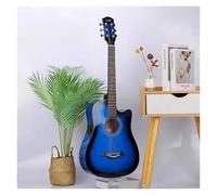 Kit di base per chitarra acustica da 96,7 cm, con custodia, cinghia, pipa e plettro, per principianti e amanti della musica (diventa blu)