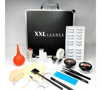 Kit di base XXL Lashes per extension ciglia, astuccio nero con attrezzatura di base per stilisti principianti