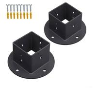 Kit di basi di ancoraggio con flangia per pavimento in metallo, 2 pezzi, con viti e tubi di espansione per installazione di recinzioni, portici, terrazze, pergole e cassette postali