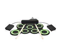 Kit di batteria arrotolabile elettronico digitale portatile di dimensioni compatte con 7 cuscinetti in silicone bacchette alimentate USB Pedali 3 5 mm Cavo audio per pratica principianti bambini
